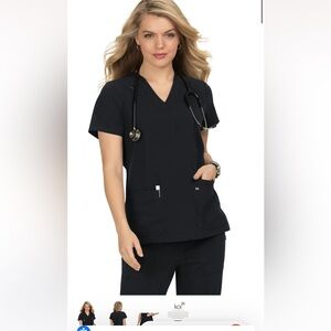 KOI Women's Black Scrub Top